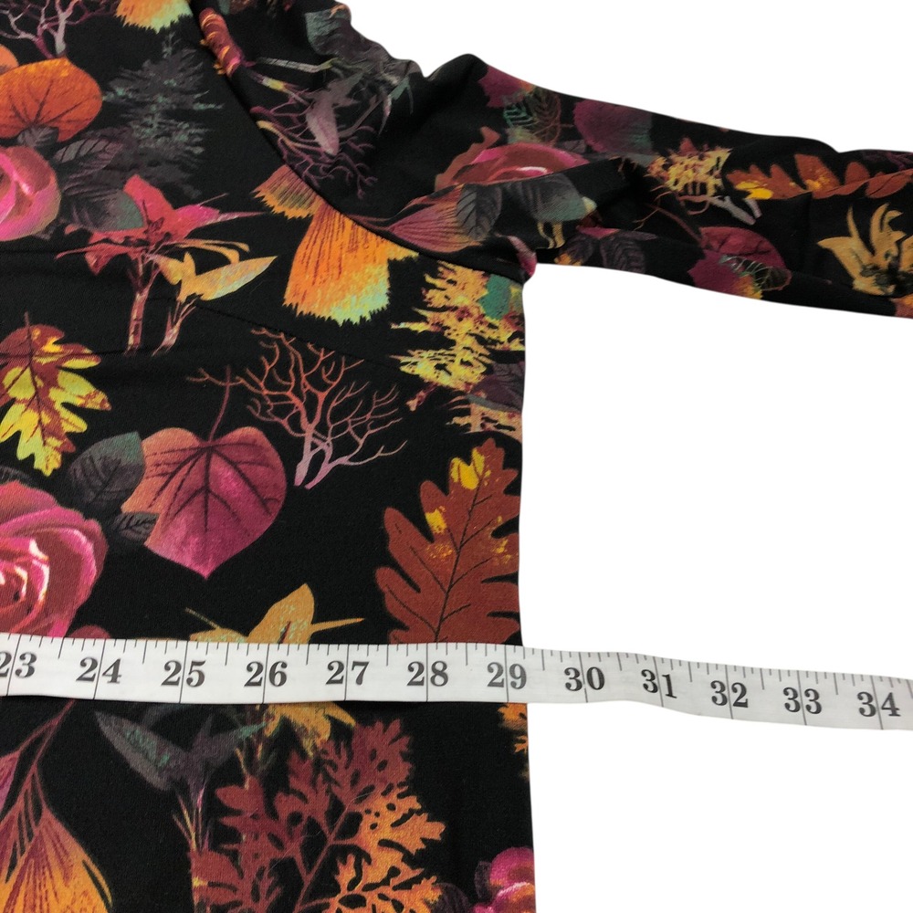 Serengeti Multicolor Floral Print Tunic Top Size 3X Button Front Boho Office - Picture 13 of 14